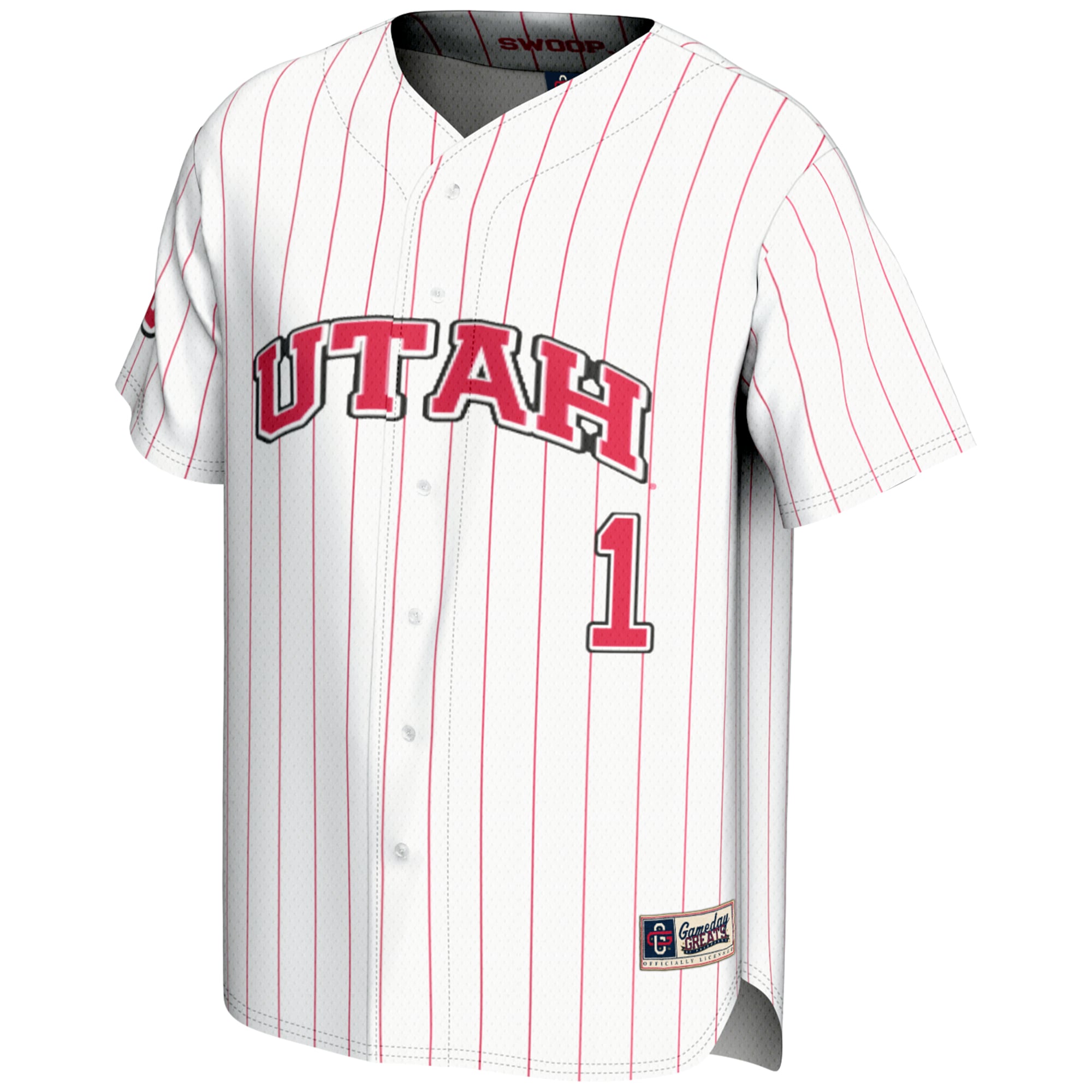 #1 Utah Utes GameDay Greats Lightweight Baseball Fashion Jersey - White