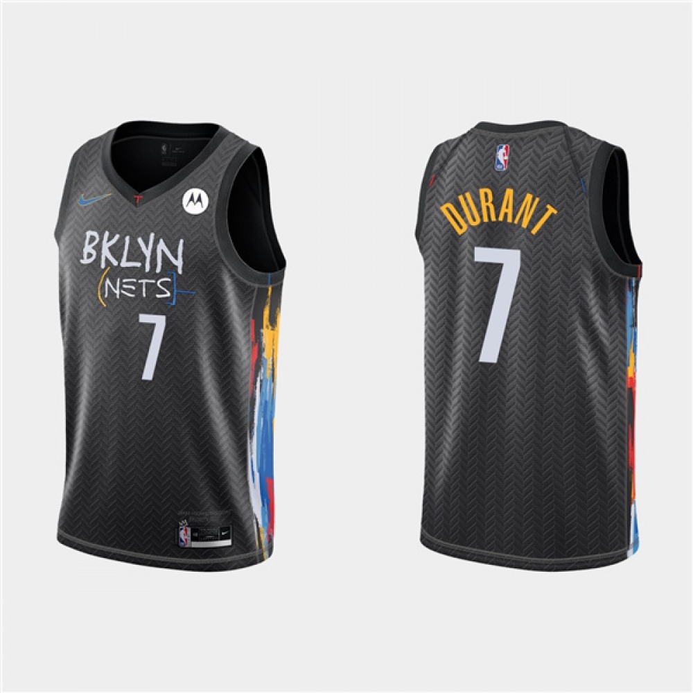 Authentic Jersey Brooklyn Nets Kevin Durant7 Black - City Edition