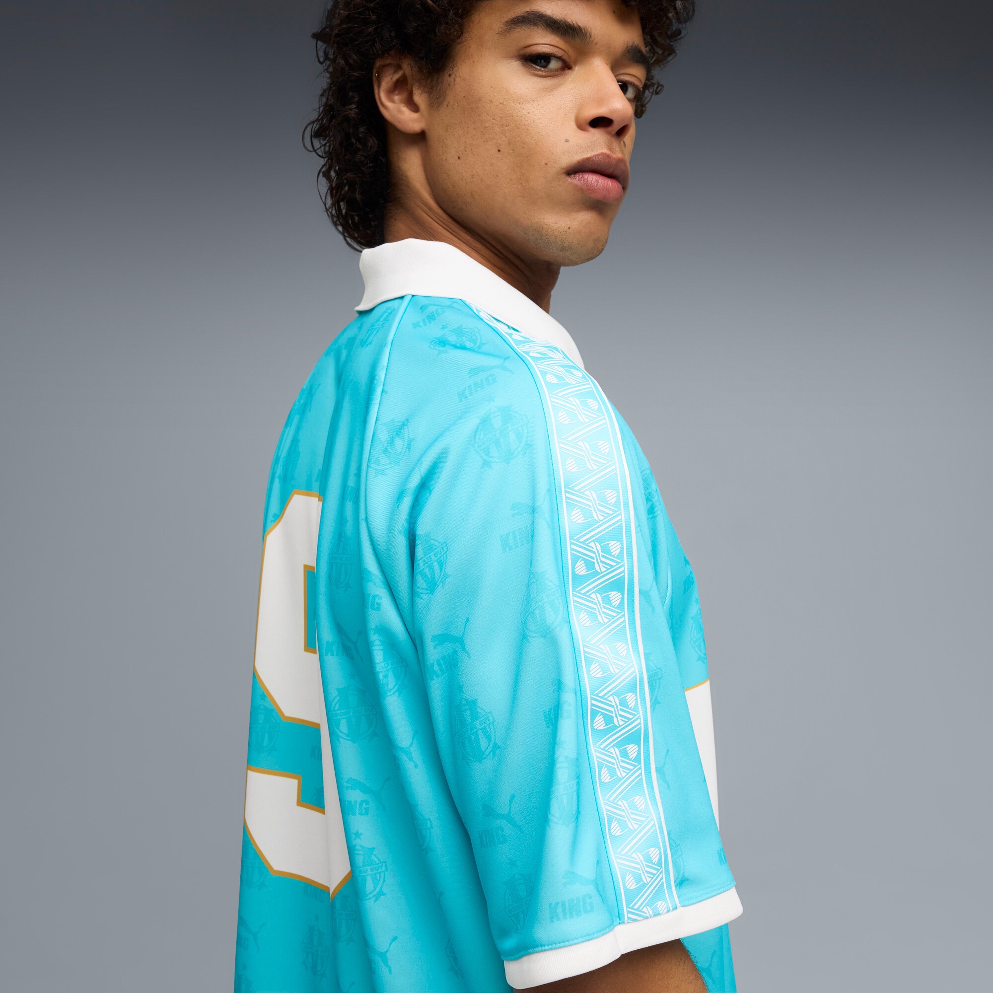 [SJH] Olympique Marseille KING Retro Fashion Jersey - Turquoise