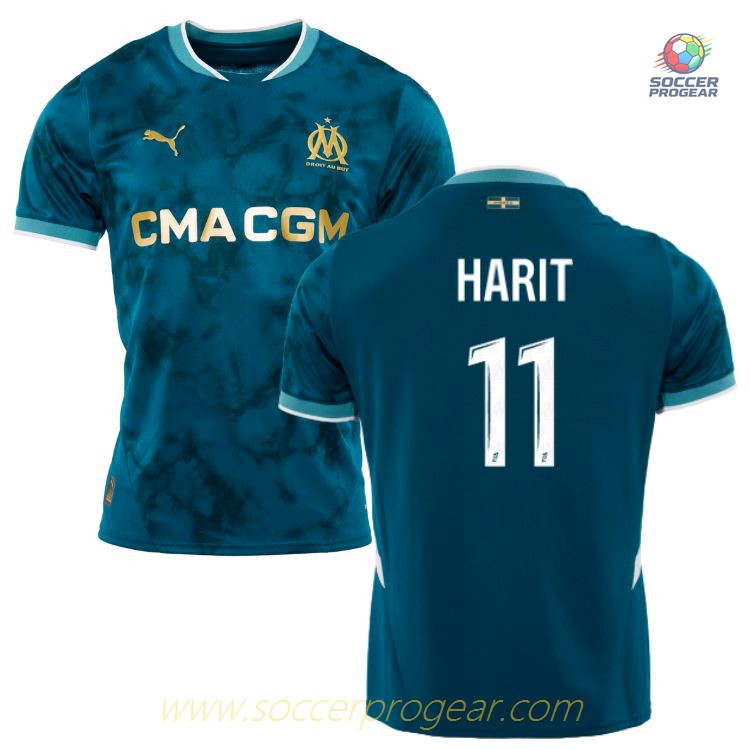 OM Ligue 1 Away Football Team Jersey 2024-2025 Season Harit