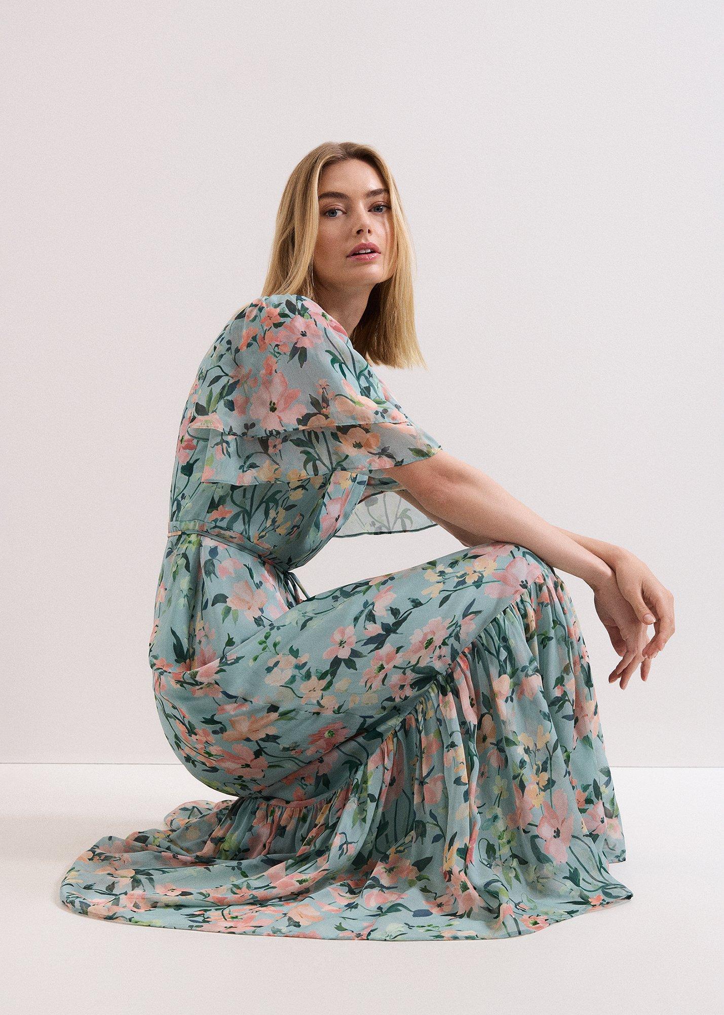 Petite Violet Floral Maxi Dress