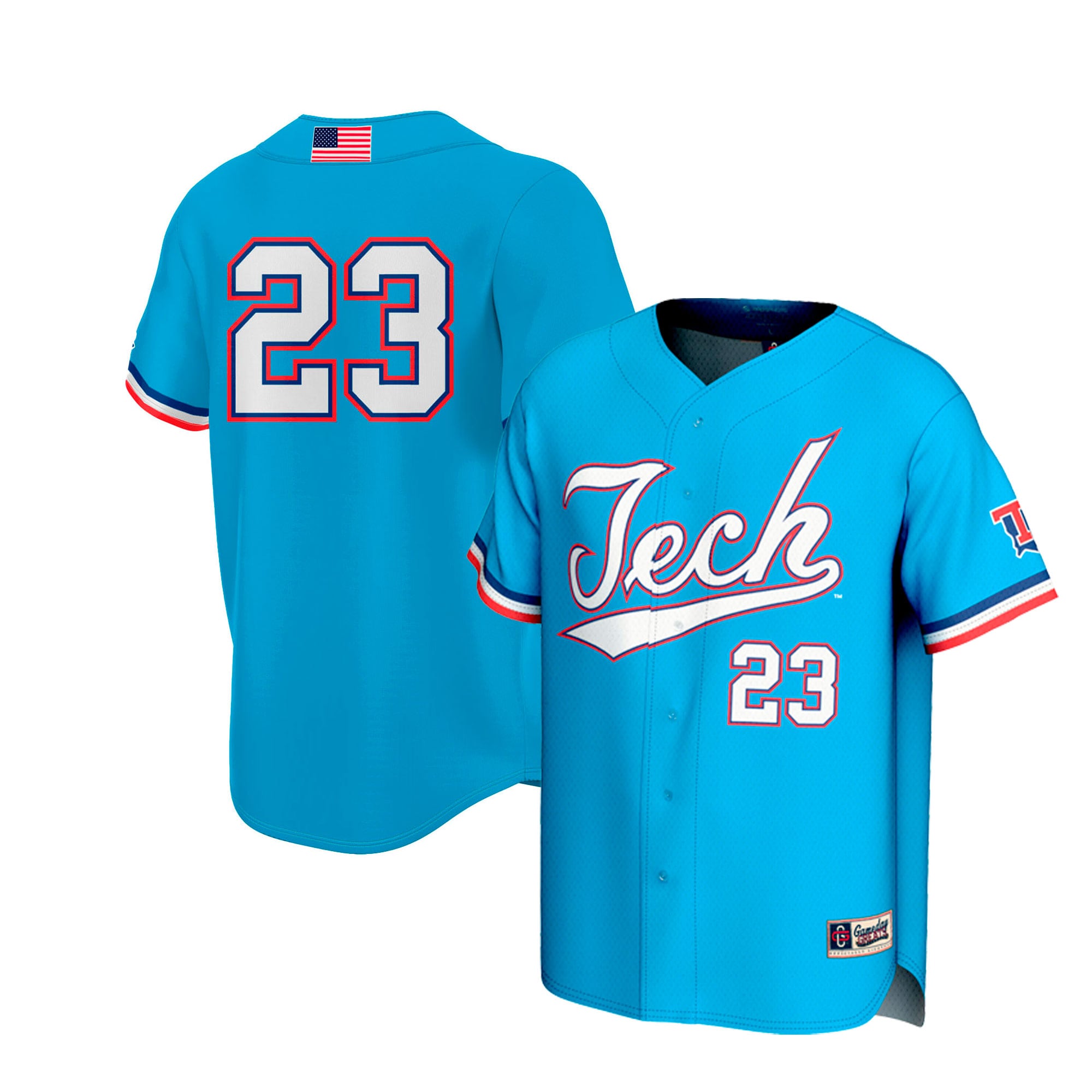 [NJP] Louisiana Tech Bulldogs GameDay Greats Unisex Lightweight Collegiate Baseball Fashion Jersey - Royal