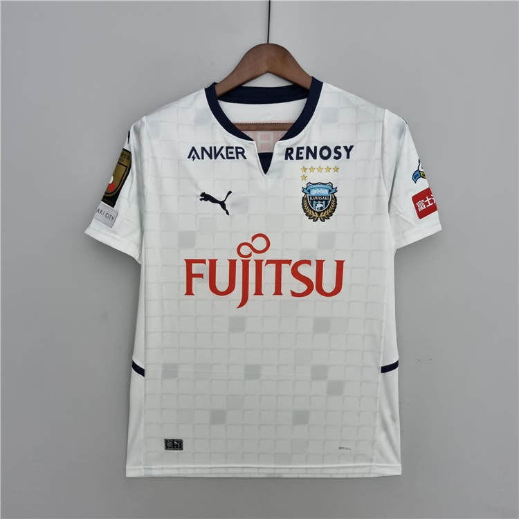 Comfort Fit Kawasaki Frontale 2223 Away White Soccer Jersey Football