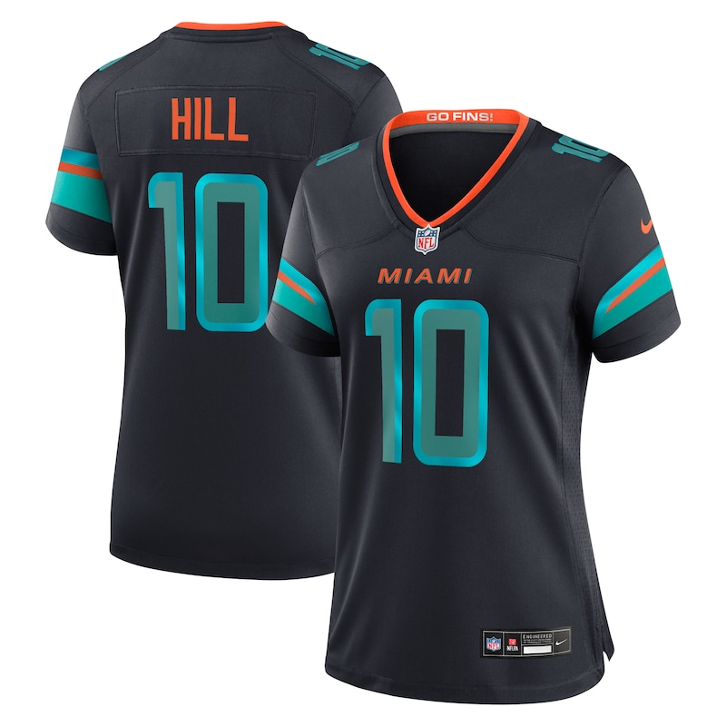 None Tyreek Hill Team Captain MIA Dolphins Game-Ready Jersey