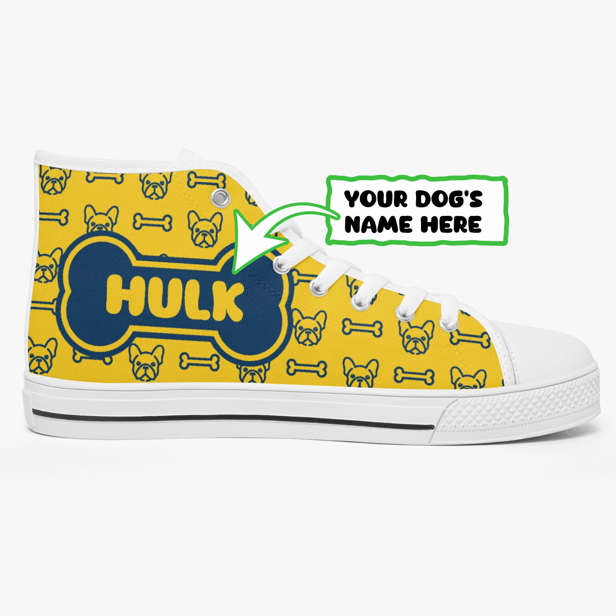 French Bulldog Lover Ferocious Personalized Classic High Top Canvas