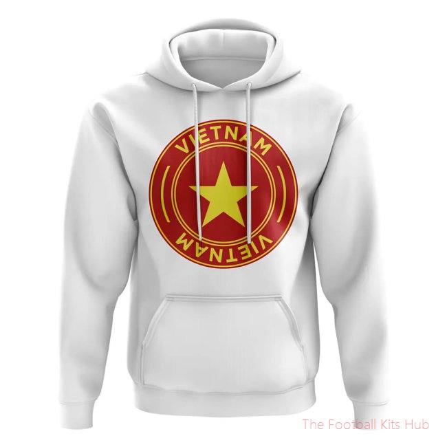 Men Vietnam Football Badge Hoodie (White)