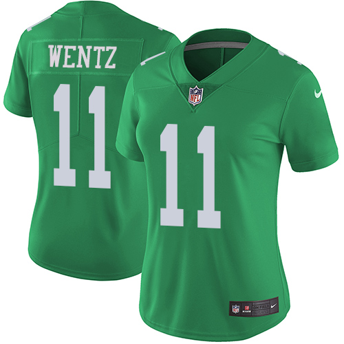 Authentic PHI Eagles NFL #11 Carson Wentz Limited Green Jersey