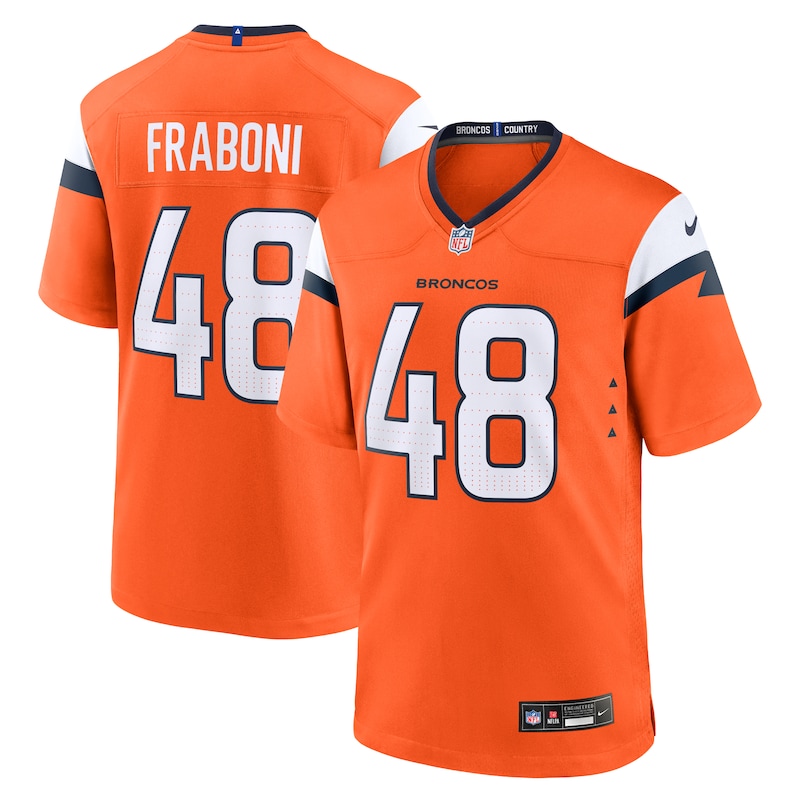 None Mitchell Fraboni DEN Broncos Retro Top-Grade Jersey Game Day Wear