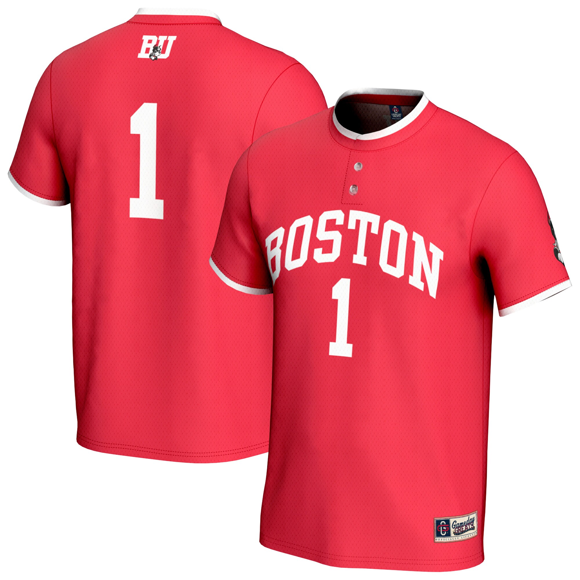[DDG] Boston University GameDay Greats Youth Lightweight Collegiate Softball Fashion Jersey - Scarlet