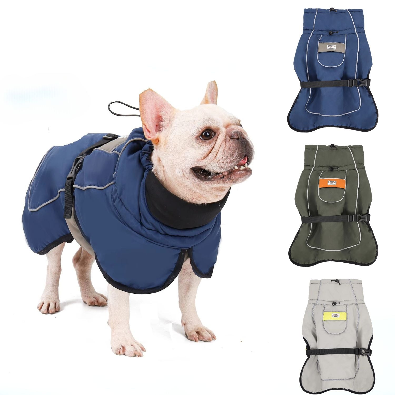 Bulldog Winter Coat – Warm Dog Jacket With Harness Hole Dog Supplies