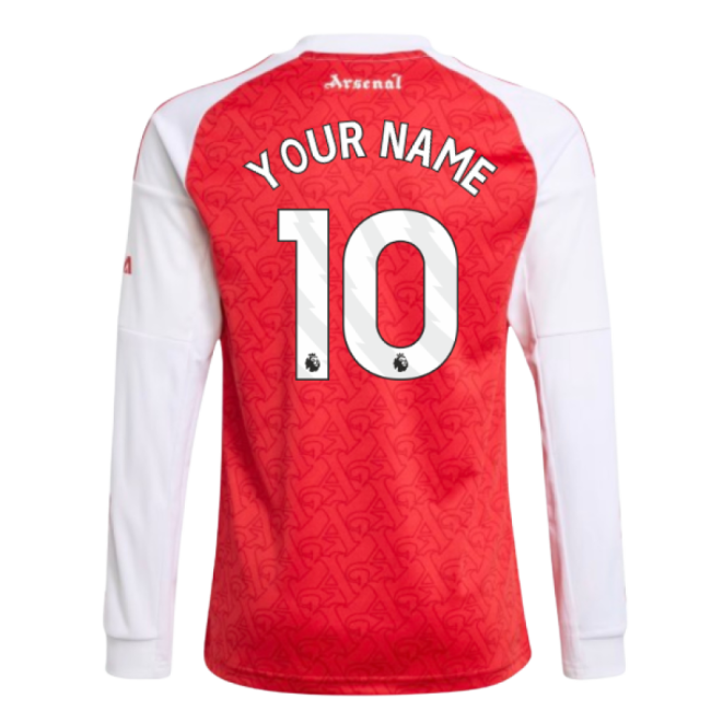 2025-2026 Arsenal Long Sleeve Home Shirt (Kids) (Your Name) - fan gear