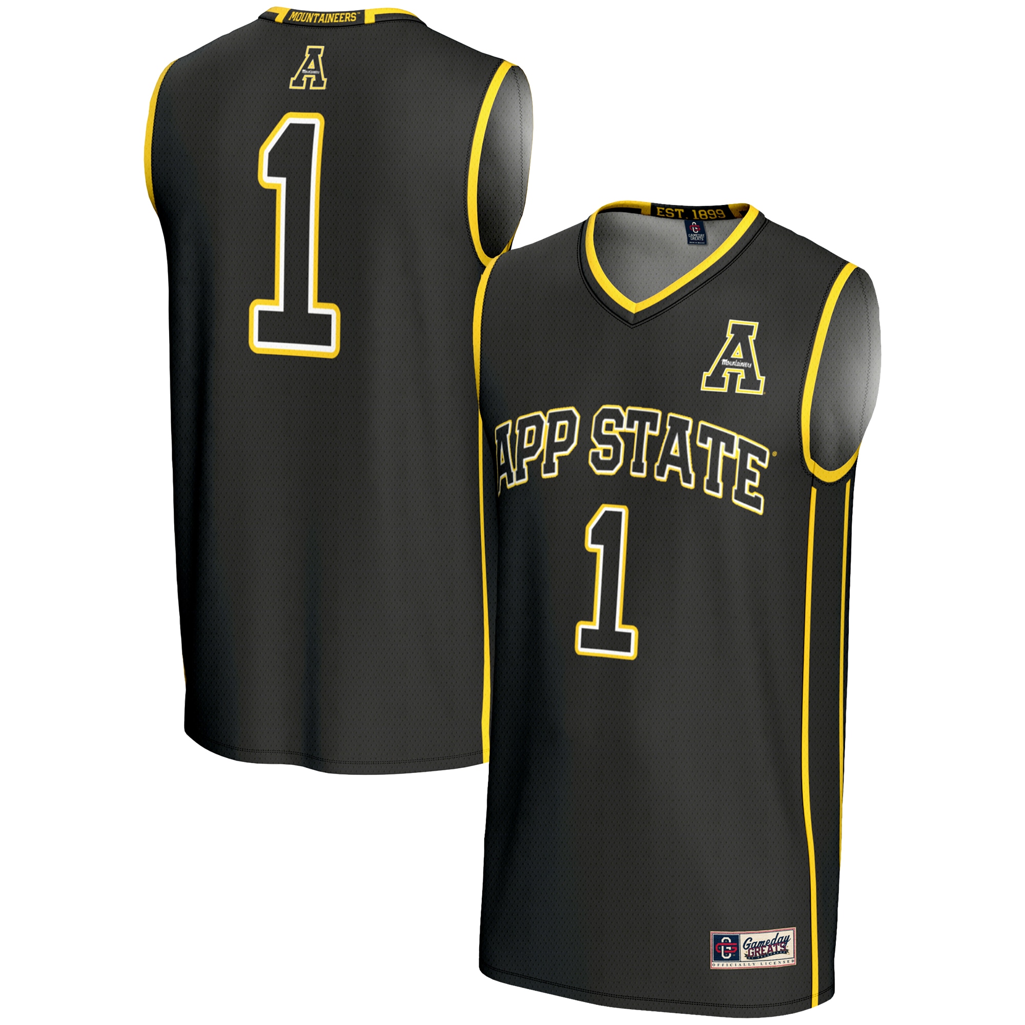 [DDG] Appalachian State Mountaineers GameDay Greats Lightweight Basketball Jersey - Black