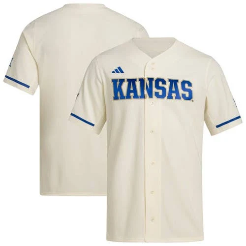 [DDG] Women's Kansas Jayhawks Replica Baseball Jersey - Cream