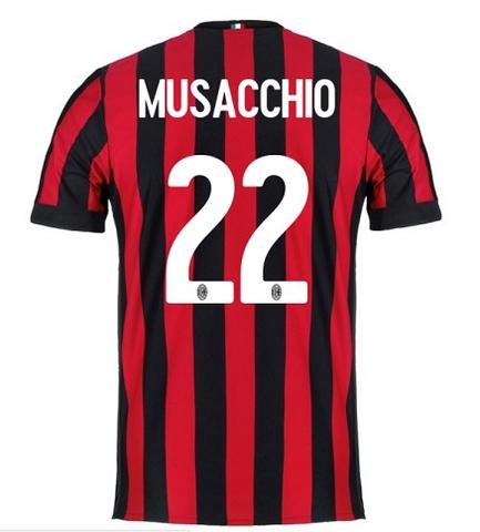 AC Milan Home 201718 Musacchio 22 Shirt - Official Replica 9803
