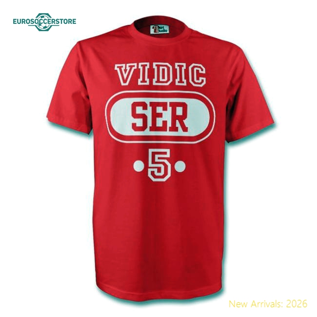 Nemanja Vidic Serbia Ser T-shirt (red) - Kids
