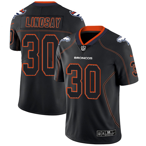 Authentic NFL W D B Broncos #30 Phillip Lindsay White Limited Jersey