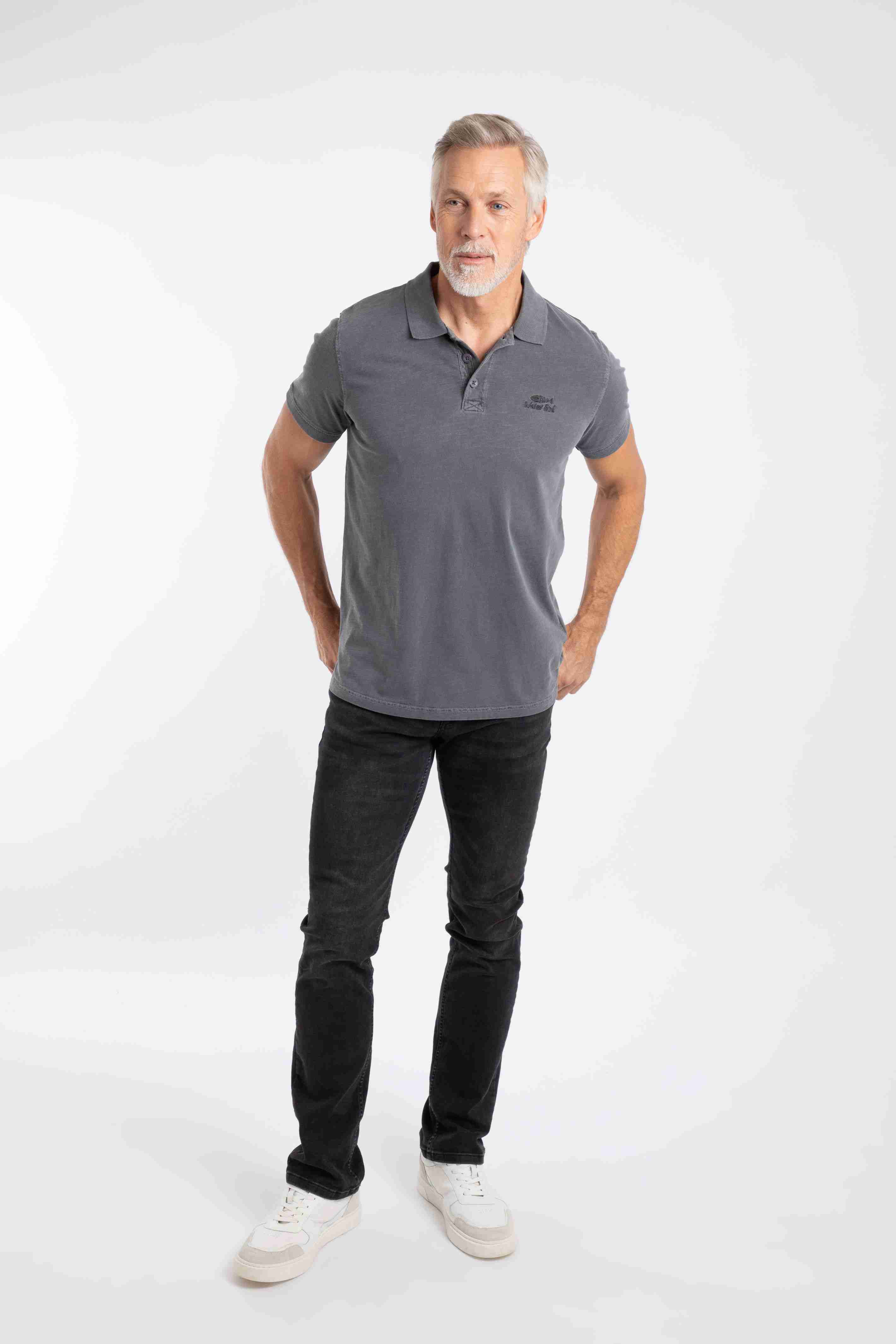 Indy Slub Polo Shirt Coal