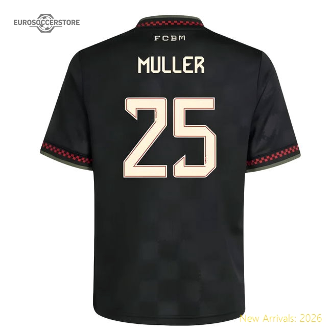 Fan-Favorite 2025-2026 Bayern Munich Third Shirt (Kids) (Muller 25)