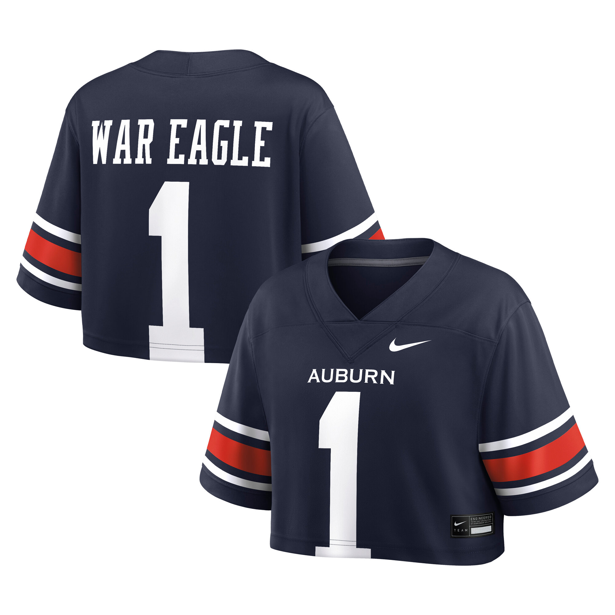 [NJP] Auburn Tigers Women's Game Crop Top Jersey - Navy