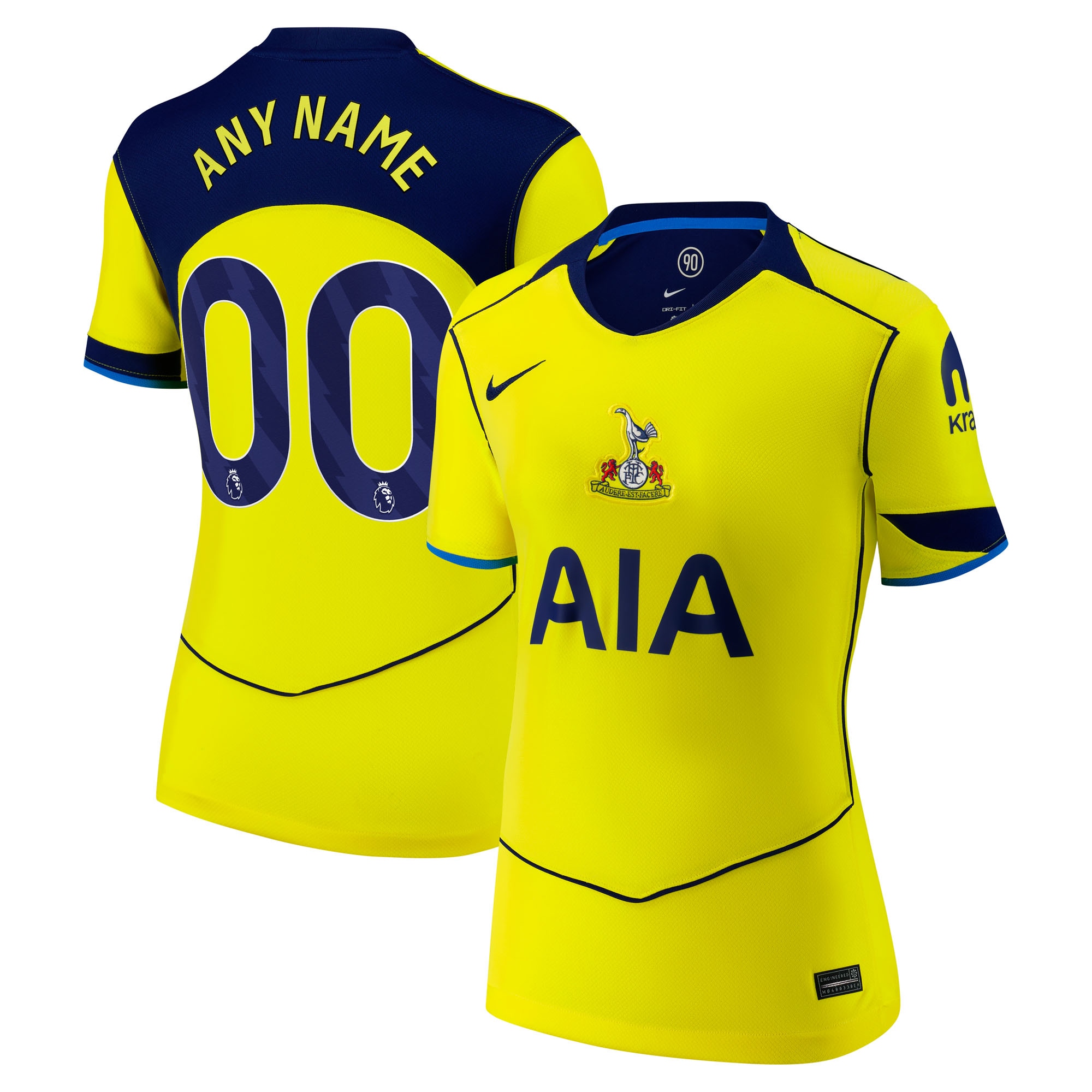 [SJH] Tottenham Hotspur Women's 2025/26 Third Replica Custom Jersey - Yellow