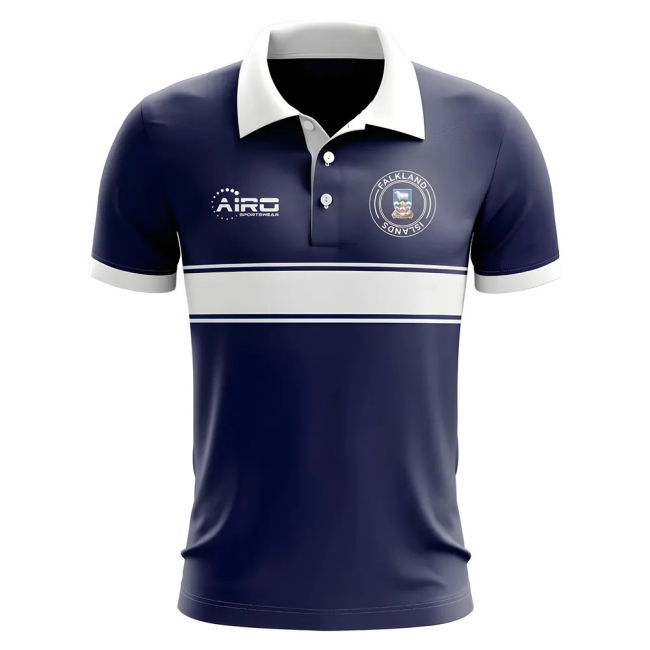 National Falkland Islands Concept Stripe Polo Shirt (Navy)