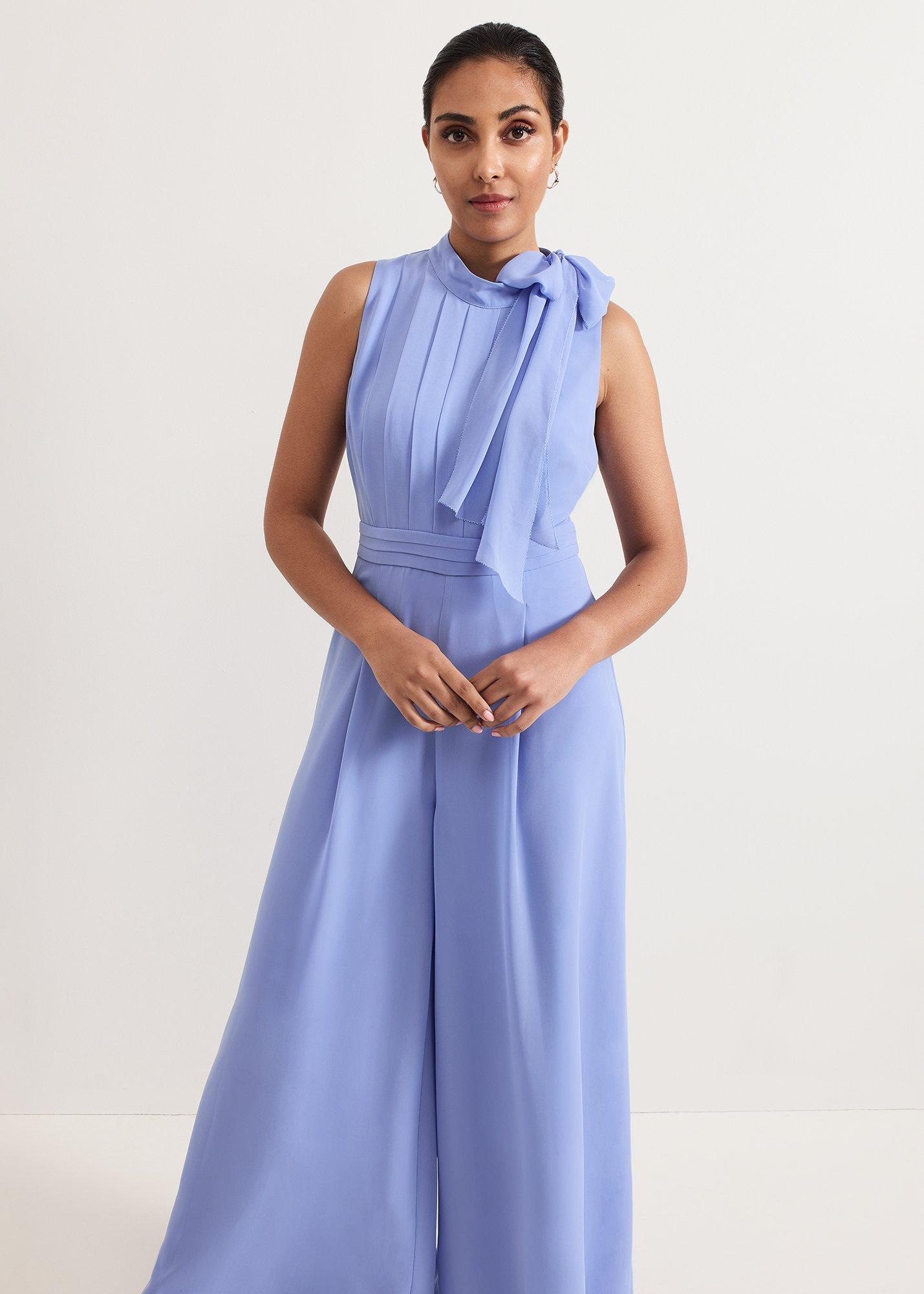 Petite Lucie Tie Neck Jumpsuit