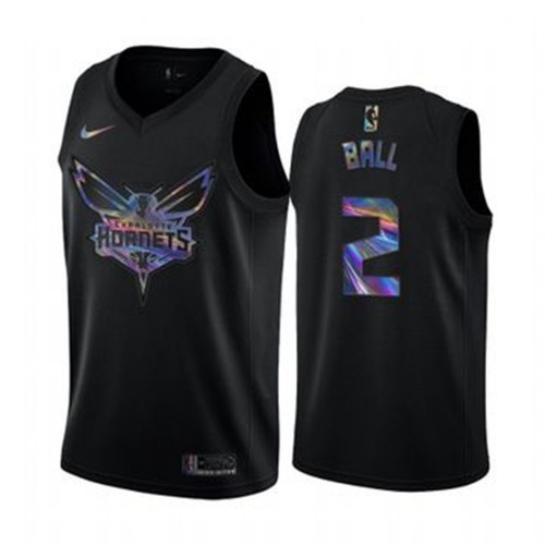 BKN Black Nike C. Hornets #2 NBA Jersey NBA Fan Apparel Game Day Wear