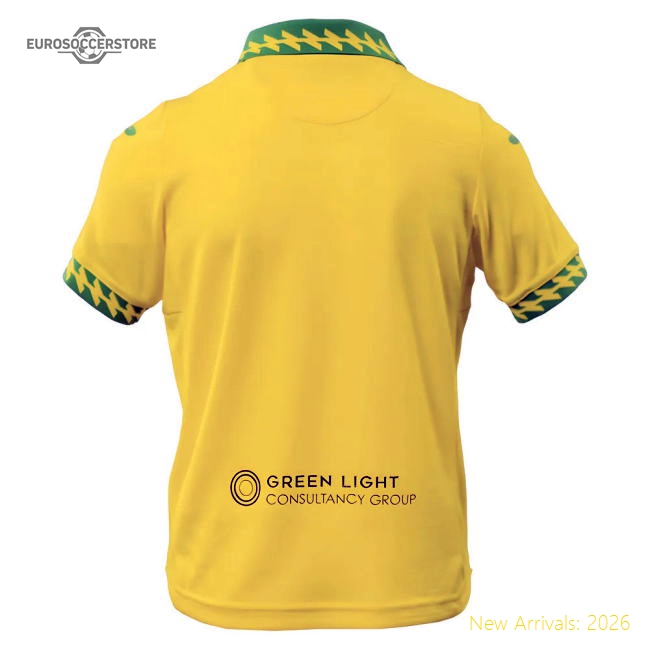 2025-2026 Norwich City Home Shirt - Junior In Multiple Youth Sizes