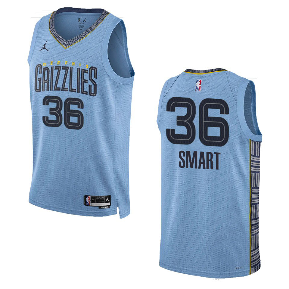 Blue PHI Memphis Grizzlies #36 Nike Game-Day Jersey Basketball Jersey