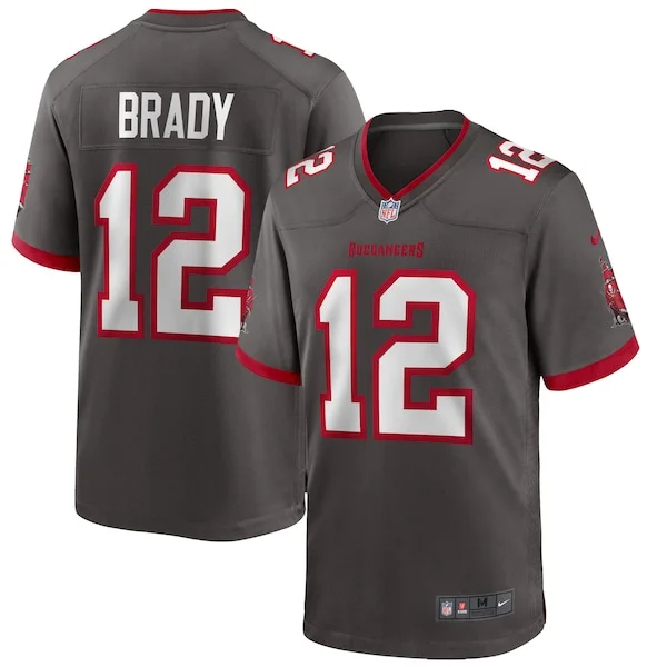 None Tom Brady Game Jersey - Pewter | NFL Player Jersey | NFL Football