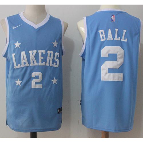 Los Angeles Lakers Lonzo Limited Stock Jersey Contemporary Design #2