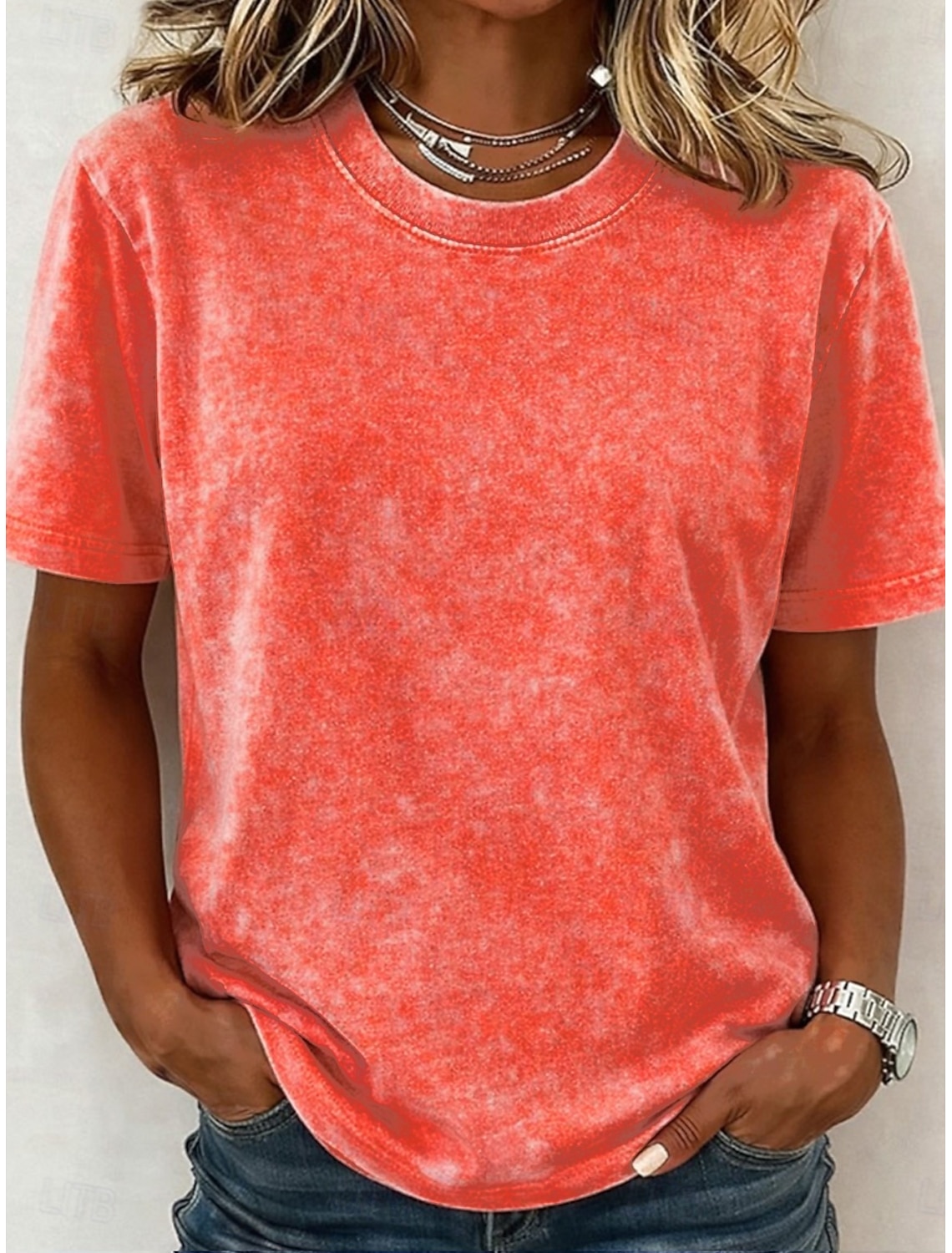 Women's 100% Cotton T-Shirts - Quality Vintage Short Sleeve Crew Neck Tee