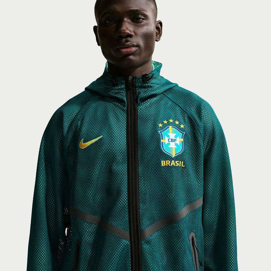 Brazil Training Jacket Dri-FIT KMC Anthem World Cup 2026 - Geode Teal/Light Menta/Midwest Gold
