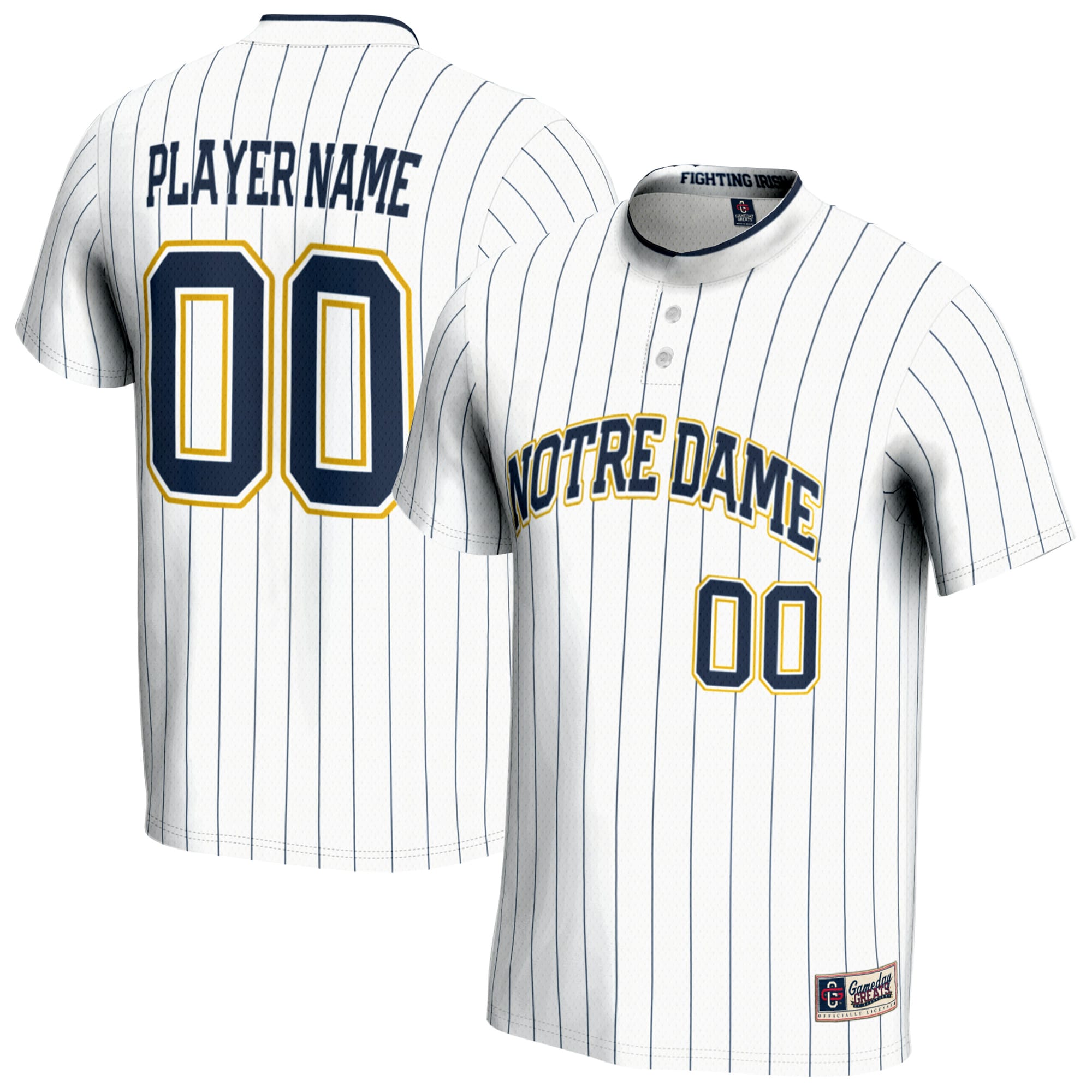 [NJP] Women's Notre Dame Fighting Irish GameDay Greats NIL Pick-A-Player Lightweight Softball Jersey - White