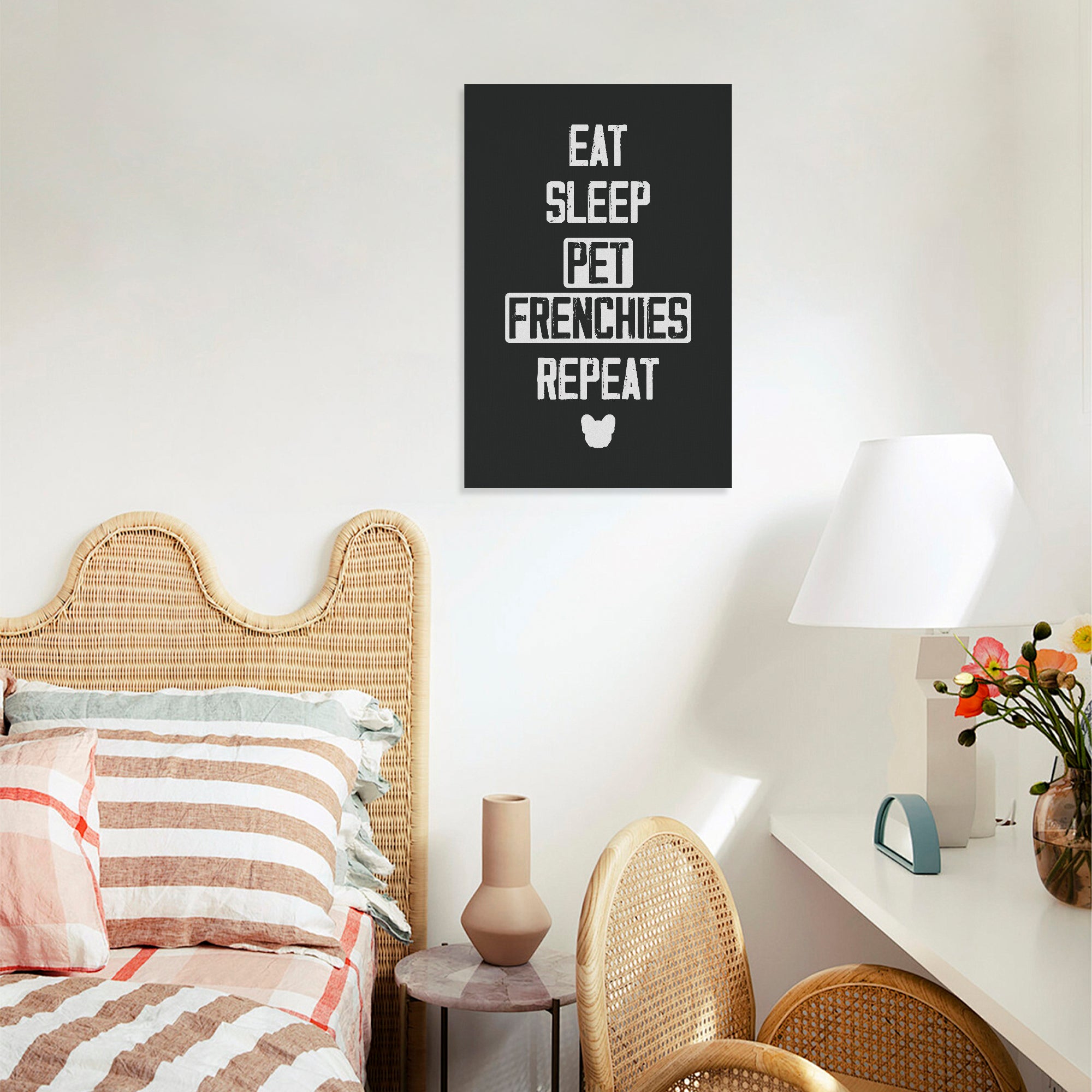 Everyday Pet Frenchies - Vertical Canvas Painting as a Gift Comfortable