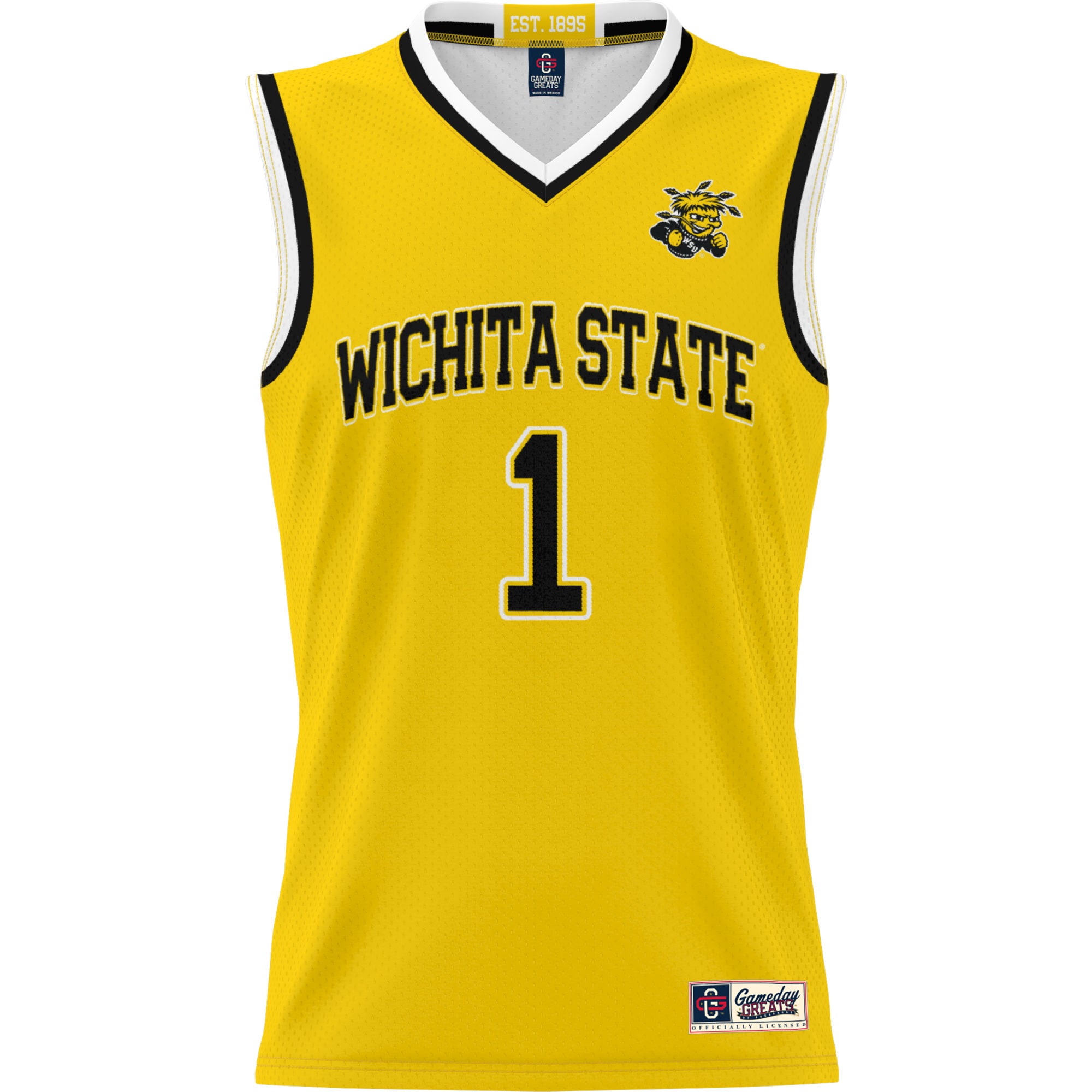 [DDG] Wichita State Shockers GameDay Greats Unisex #1 Basketball Jersey - Yellow