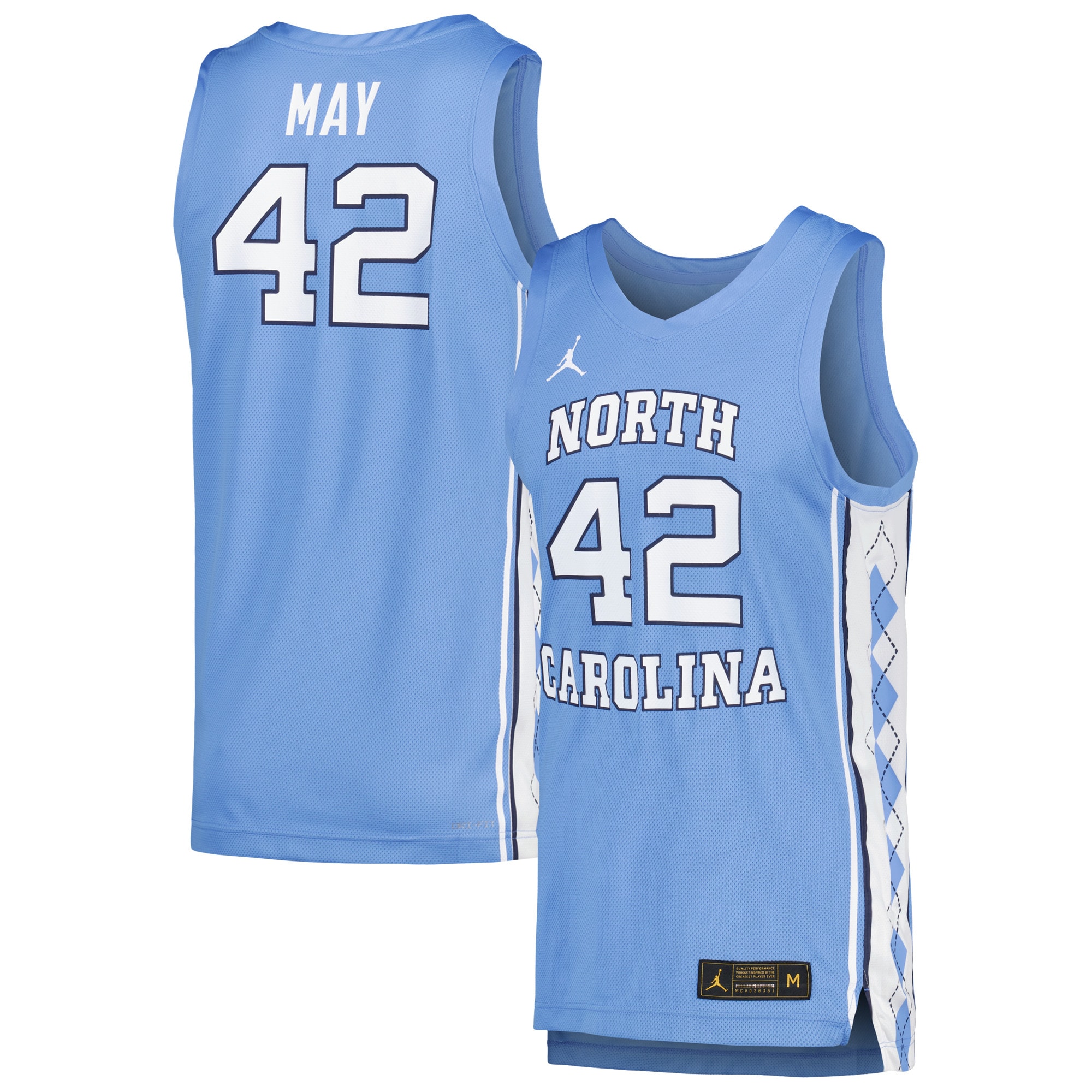[NJP] Youth Sean May North Carolina Tar Heels Replica Basketball Player Jersey - Carolina Blue
