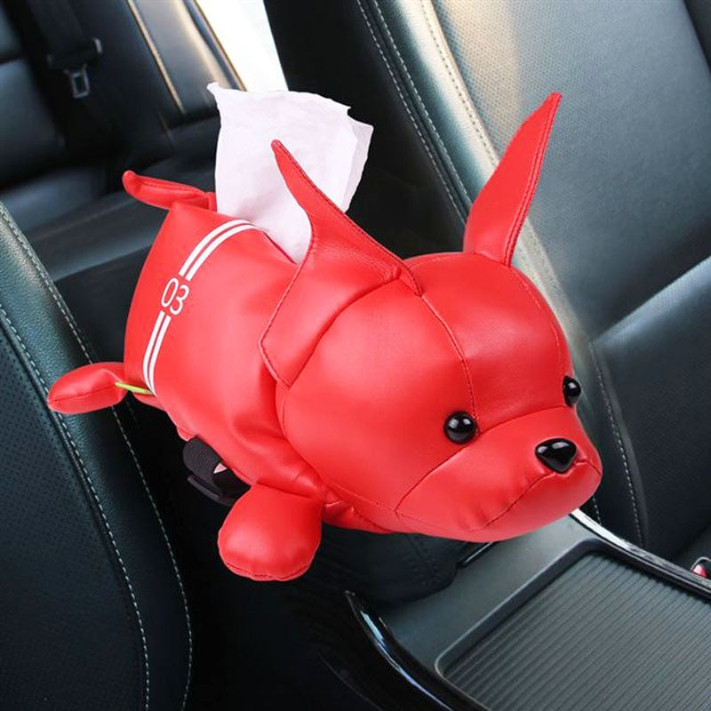 French Bulldog Frenchie Cartoon Style Car Armrest Tissue Box Fun &