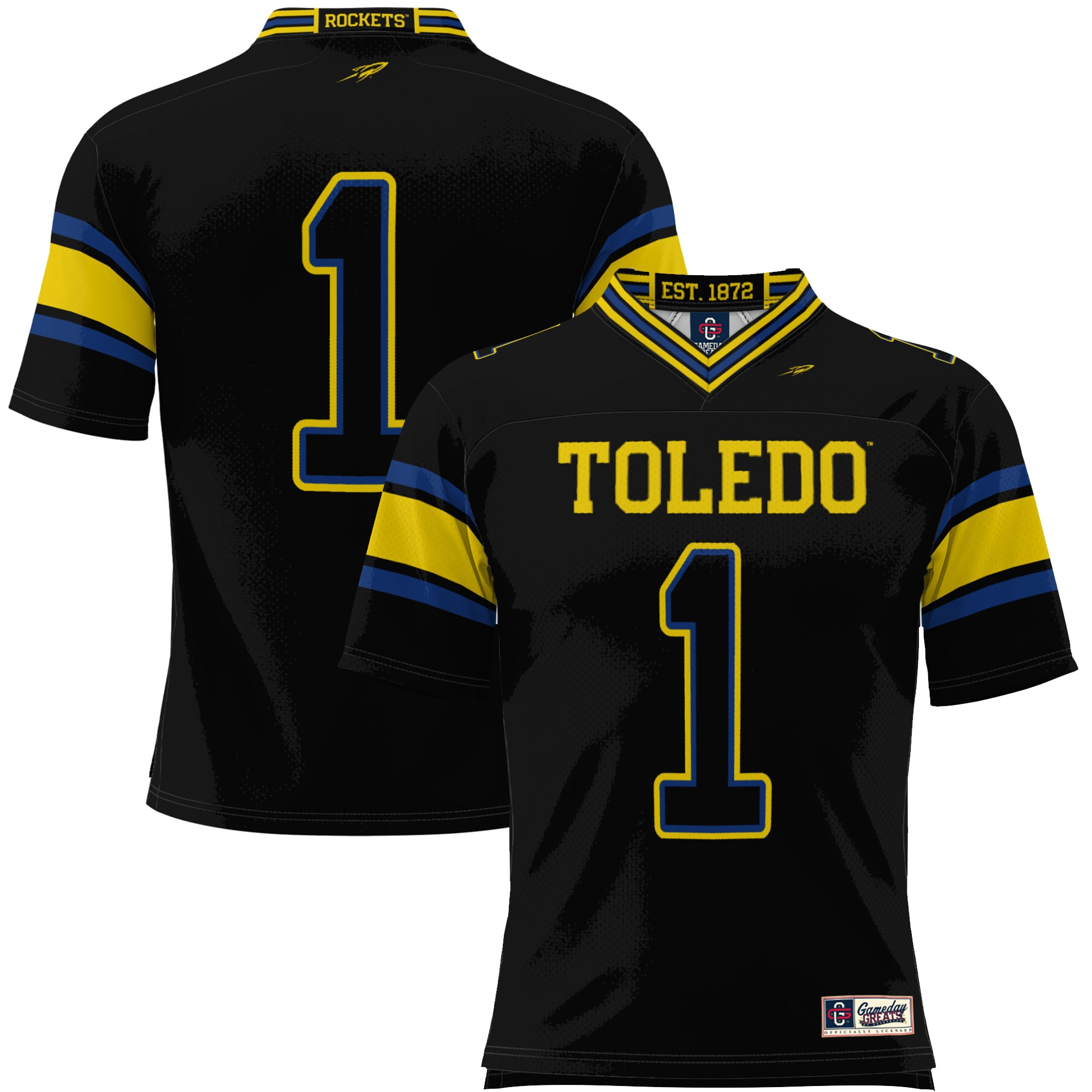 #1 Toledo Rockets GameDay Greats Youth Endzone 2026 Season Football Jersey - Black