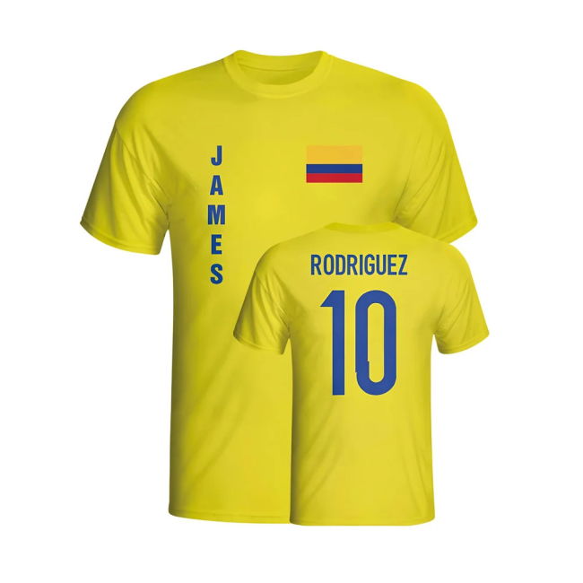 Football James Rodriguez Colombia Flag T-Shirt (Yellow)