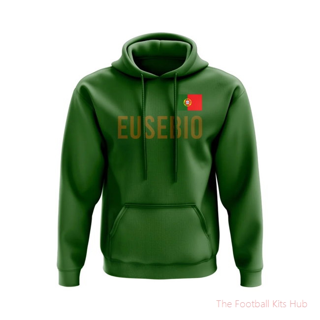 Men Eusebio Portugal Name Hoody (Green) UEFA Euro