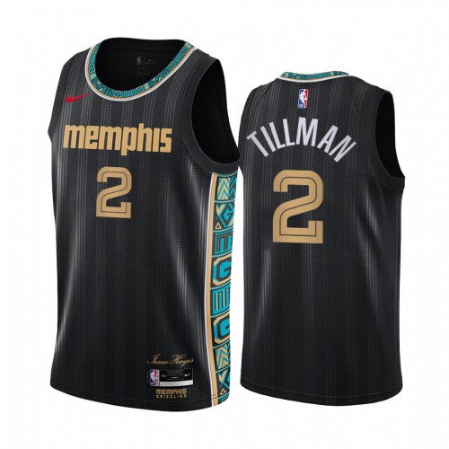 MEM #2 Xavier Tillman Durable 2020 City NBA Jersey - Black Swingman