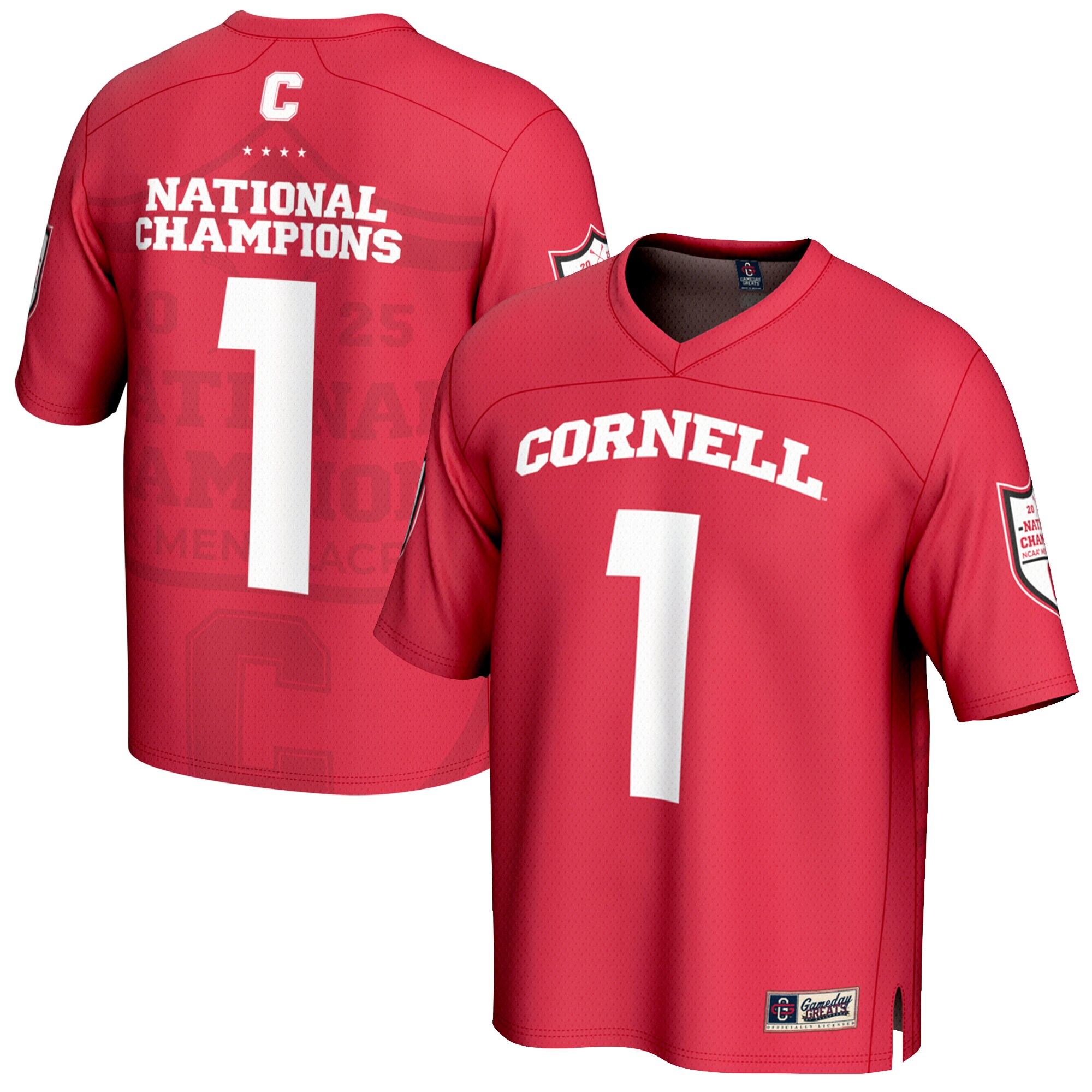 [DDG] Cornell Big Red GameDay Greats Unisex 2025 NCAA Men's Lacrosse National Champions Lightweight Fashion Jersey - Red