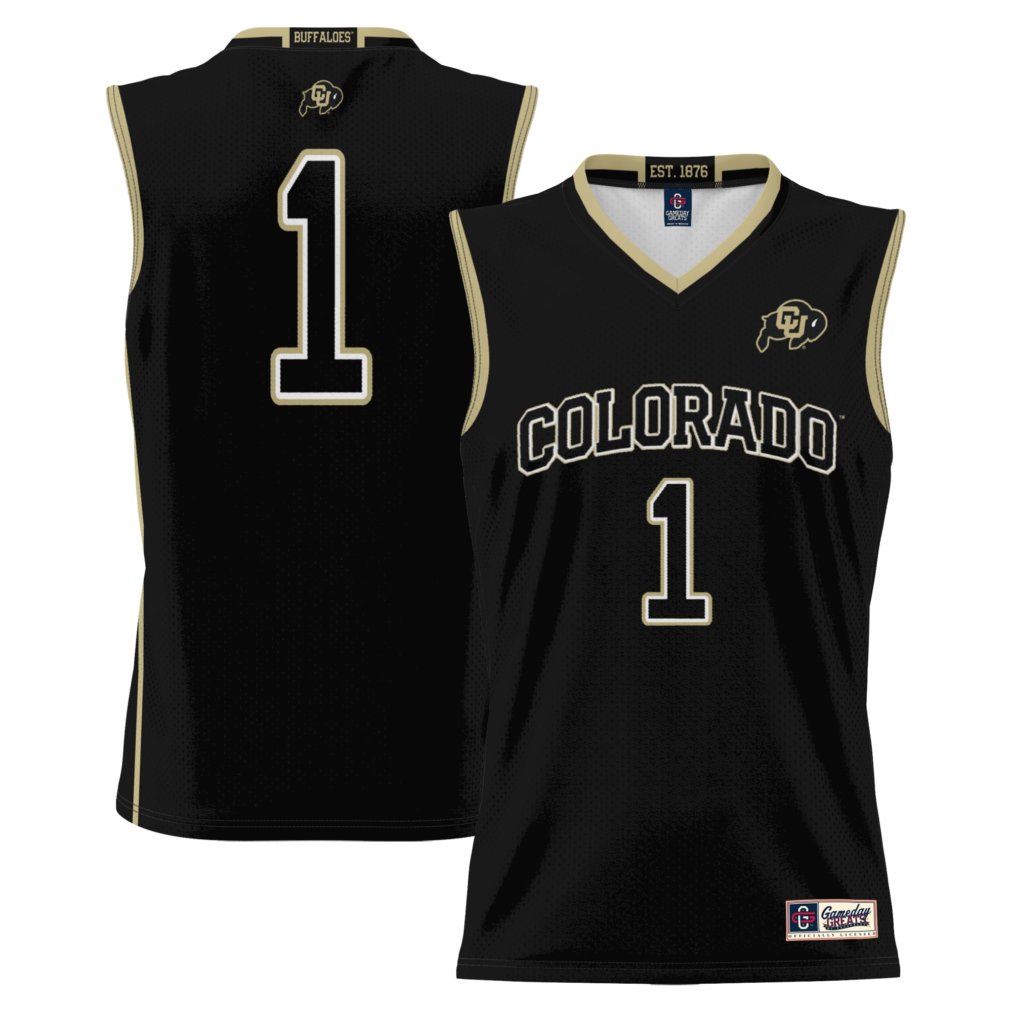 [NJP] Youth Colorado Buffaloes GameDay Greats Replica Lightweight Basketball Jersey - Black