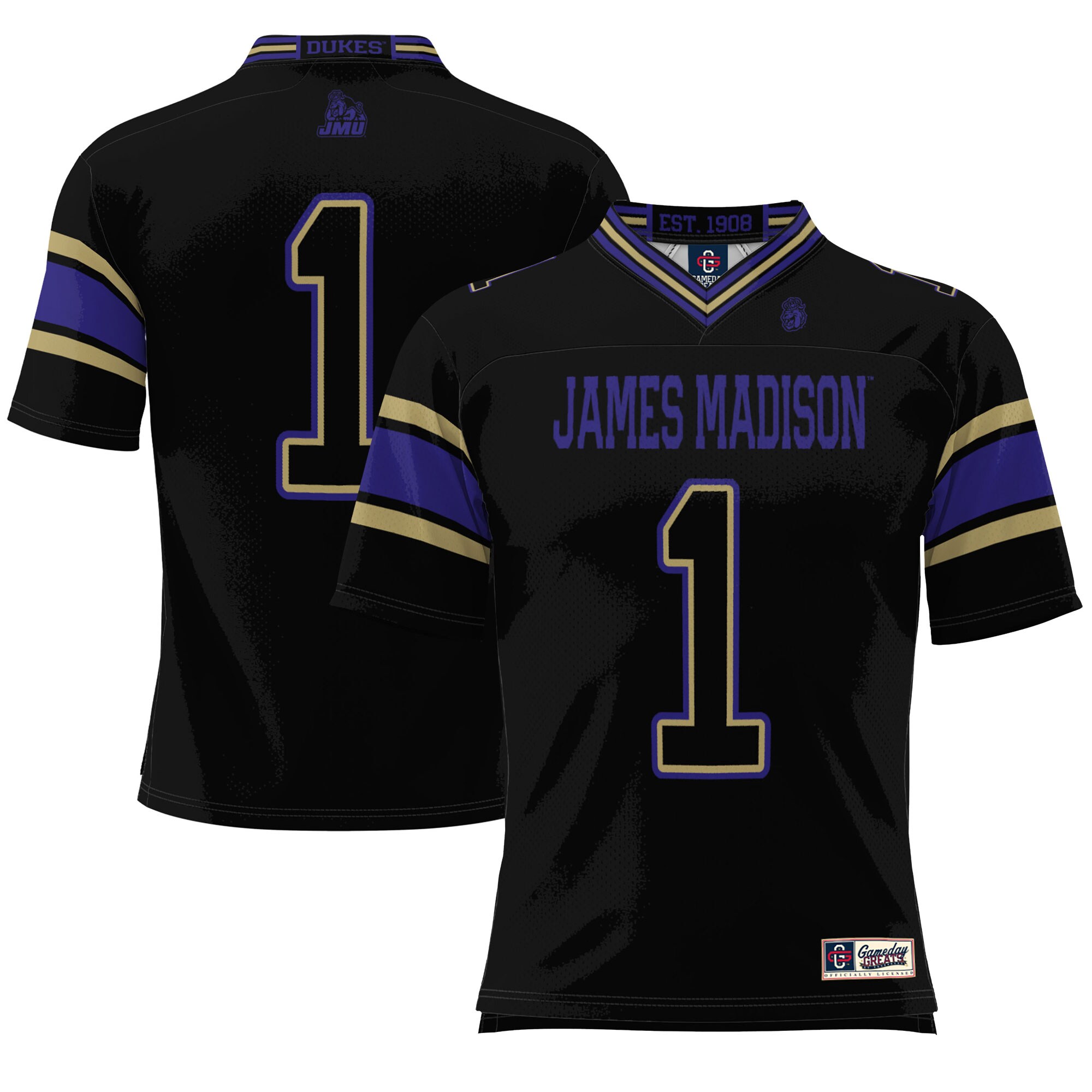 [DDG] James Madison Dukes GameDay Greats Youth Endzone Football Jersey - Black