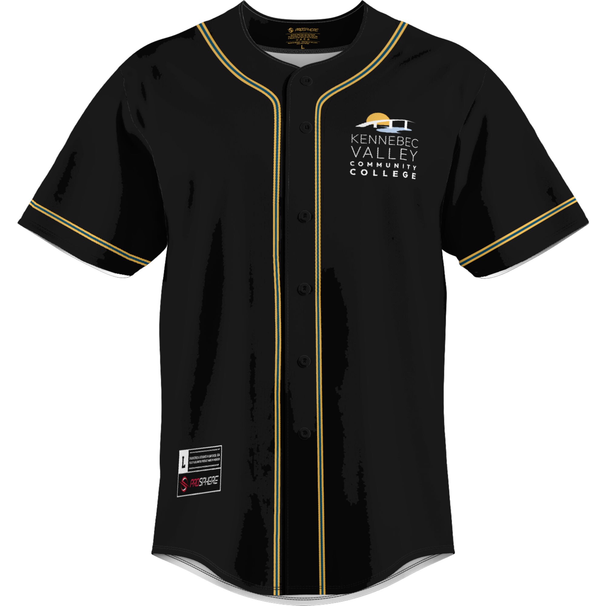 [DDG] Kennebec Valley Community College GameDay Greats Youth Lightweight Baseball Jersey - Black