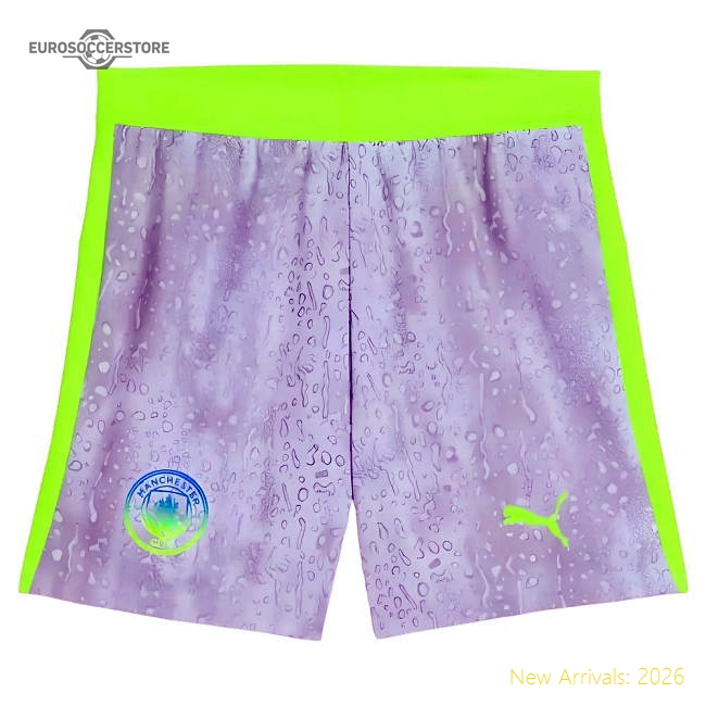 Premium 2025-2026 Man City Third Shorts (cool Weather) - Kids