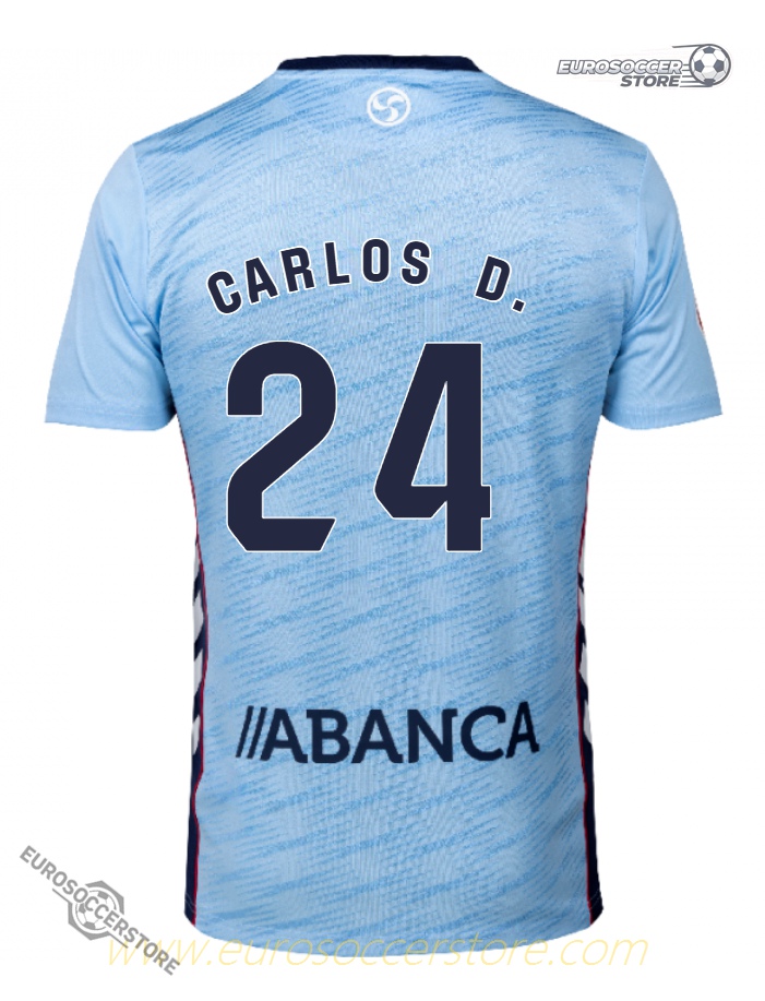 RC Celta's 25-26 Season Home Jersey Featuring CARLOS D. - Jersey Number 24