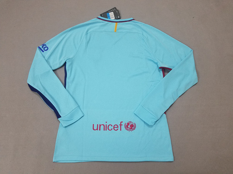 Advanced Fabric Barca Barcelona Away 201718 LS Soccer Jersey Shirt