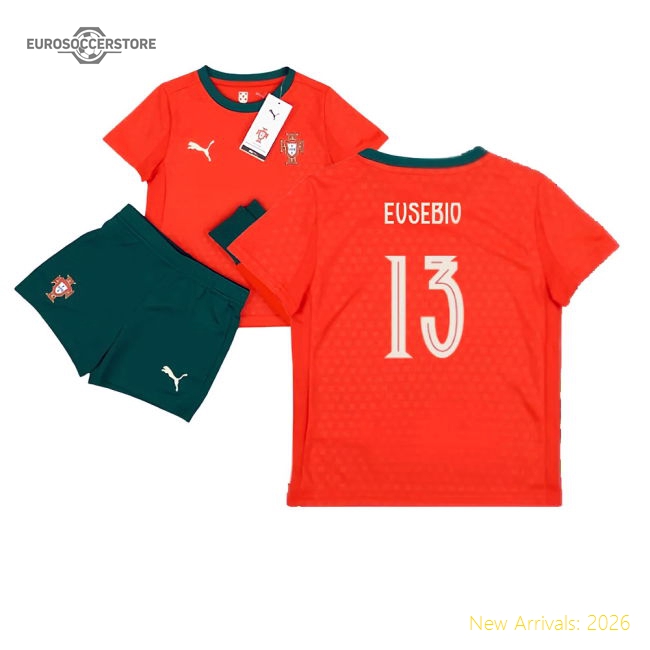 2025-2026 Home National Team Kit 3-4 Years Kit Portugal Mini Eusebio 13